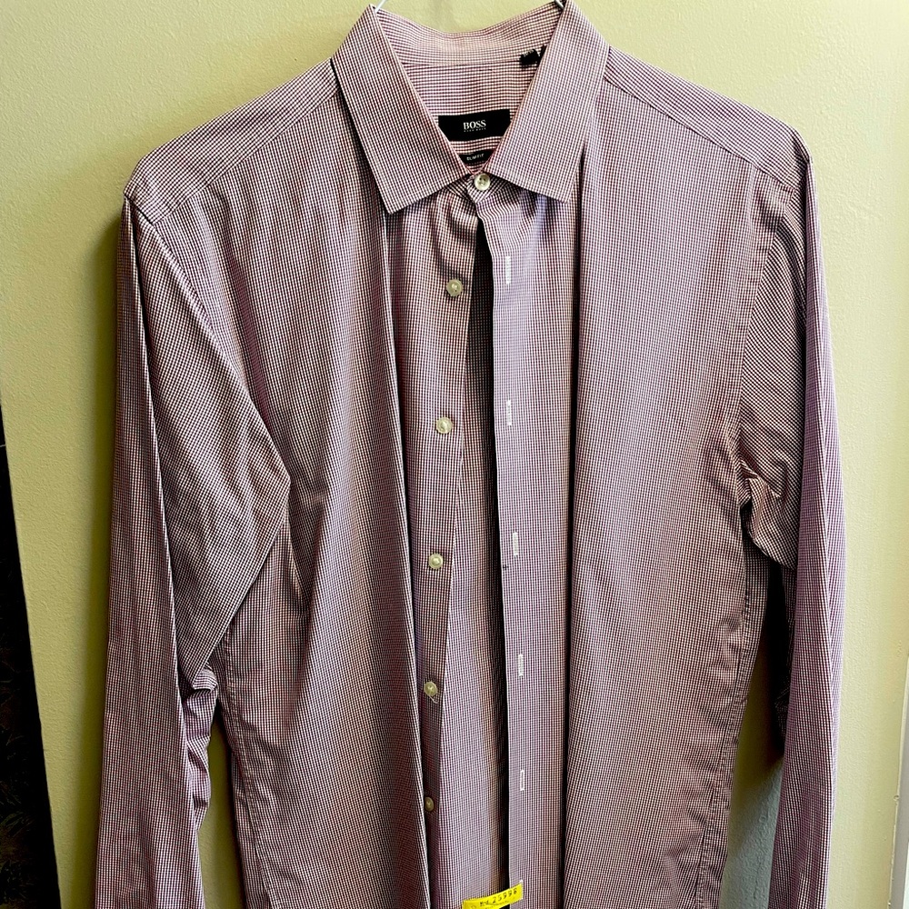 Hugo Boss Fine Plaid Dress Shirt